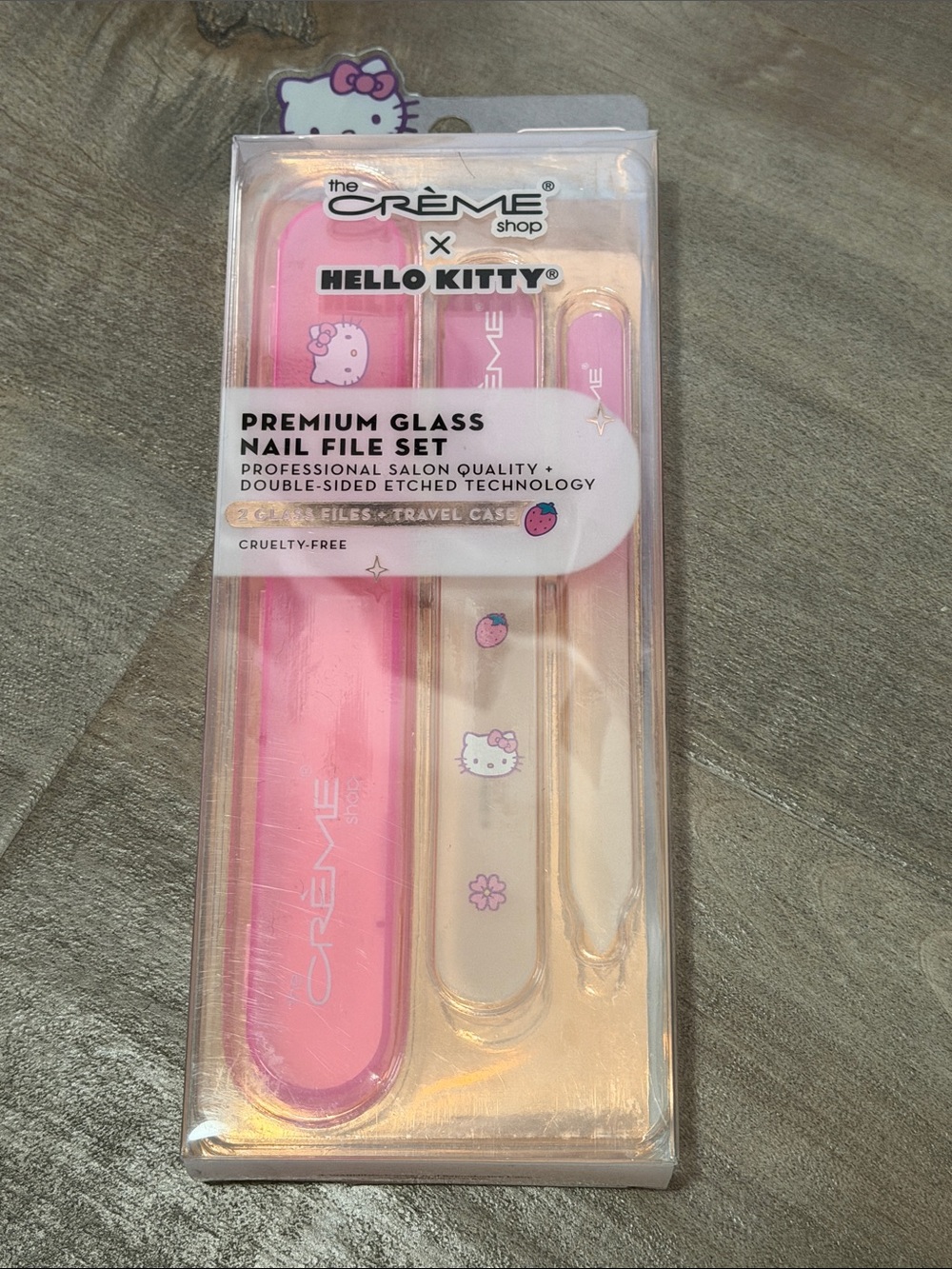 The Creme Shop x Hello Kitty Premium Glass Nail File Set NIB | Pink